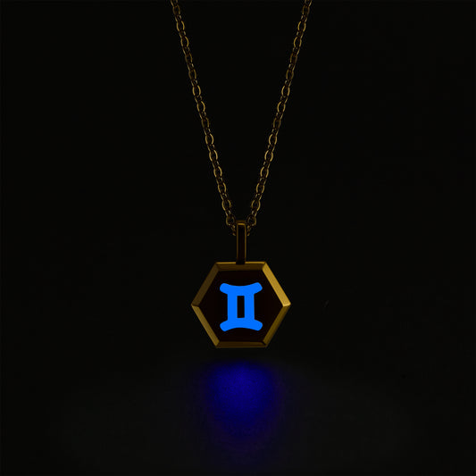 Gemini Zodiac Pendant Necklace (Gold / Silver)