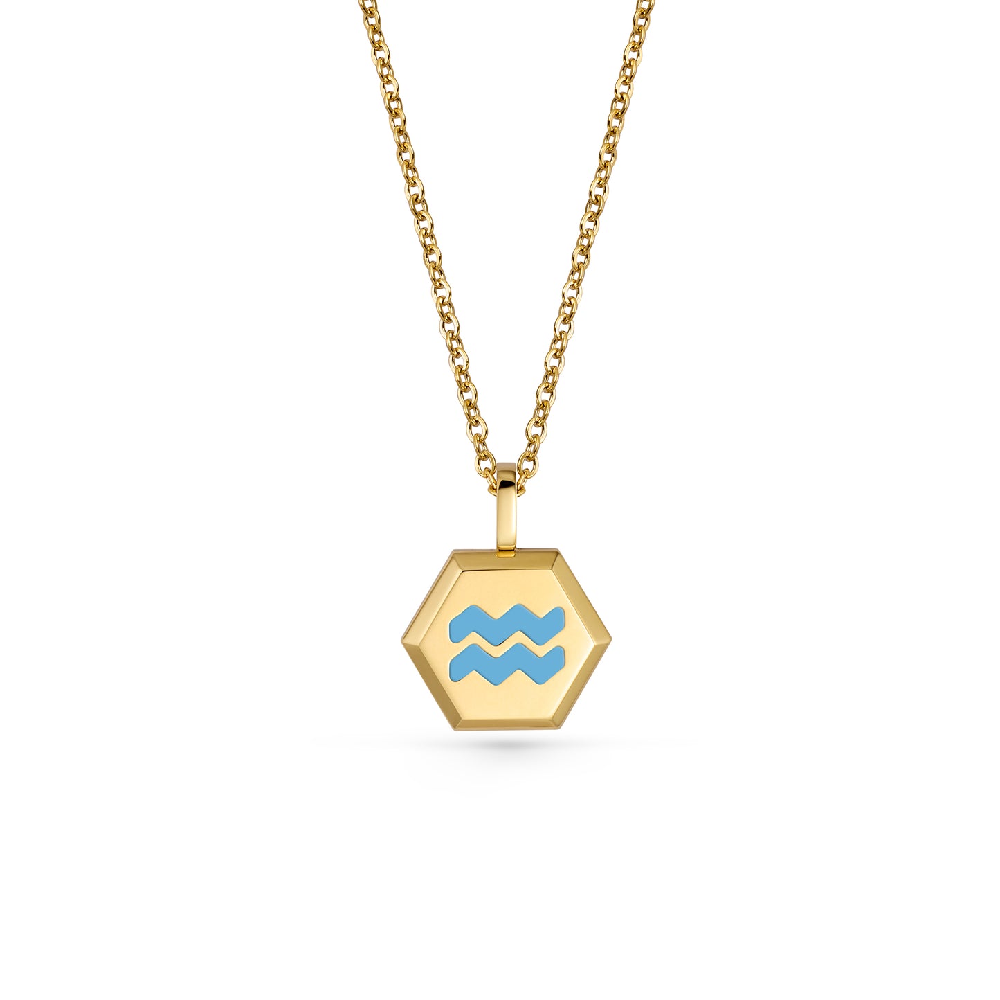 Aquarius Zodiac Pendant Necklace (Gold / Silver)