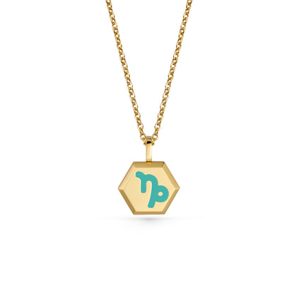 Capricorn Zodiac Pendant Necklace (Gold / Silver)