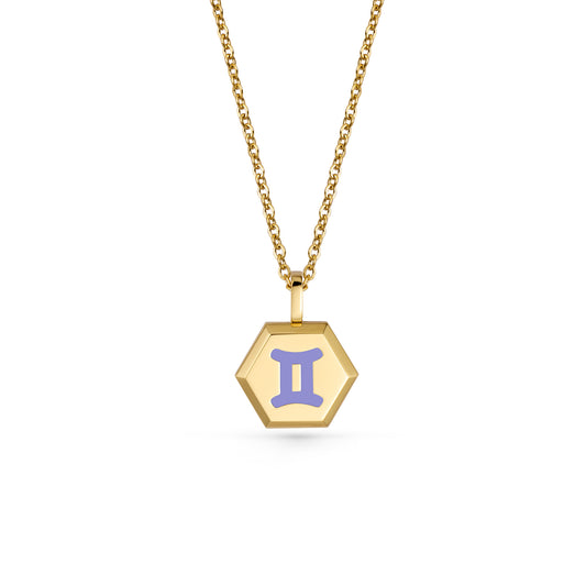 Gemini Zodiac Pendant Necklace (Gold / Silver)