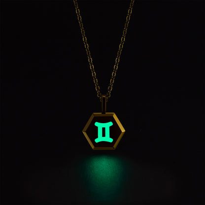 Gemini Zodiac Pendant Necklace (Gold / Silver)
