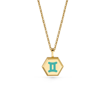 Gemini Zodiac Pendant Necklace (Gold / Silver)