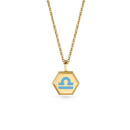 Libra Zodiac Pendant Necklace (Gold / Silver)