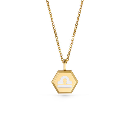 Libra Zodiac Pendant Necklace (Gold / Silver)