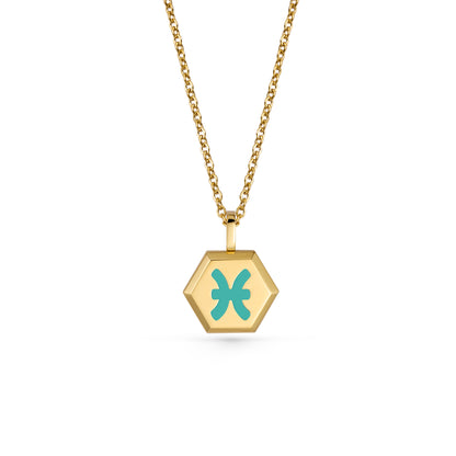 Pisces Zodiac Pendant Necklace (Gold / Silver)