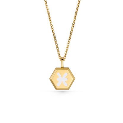 Pisces Zodiac Pendant Necklace (Gold / Silver)